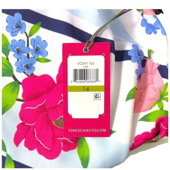 Vince Camuto Womens Multi Color Floral Sleeveless Tank Bodycon Dress Sz 14 New - Picture 6 of 10